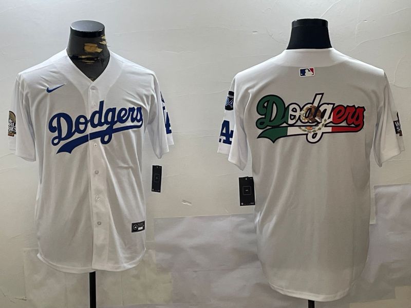 Men Los Angeles Dodgers Blank White Game 2024 Nike MLB Jersey style 11202